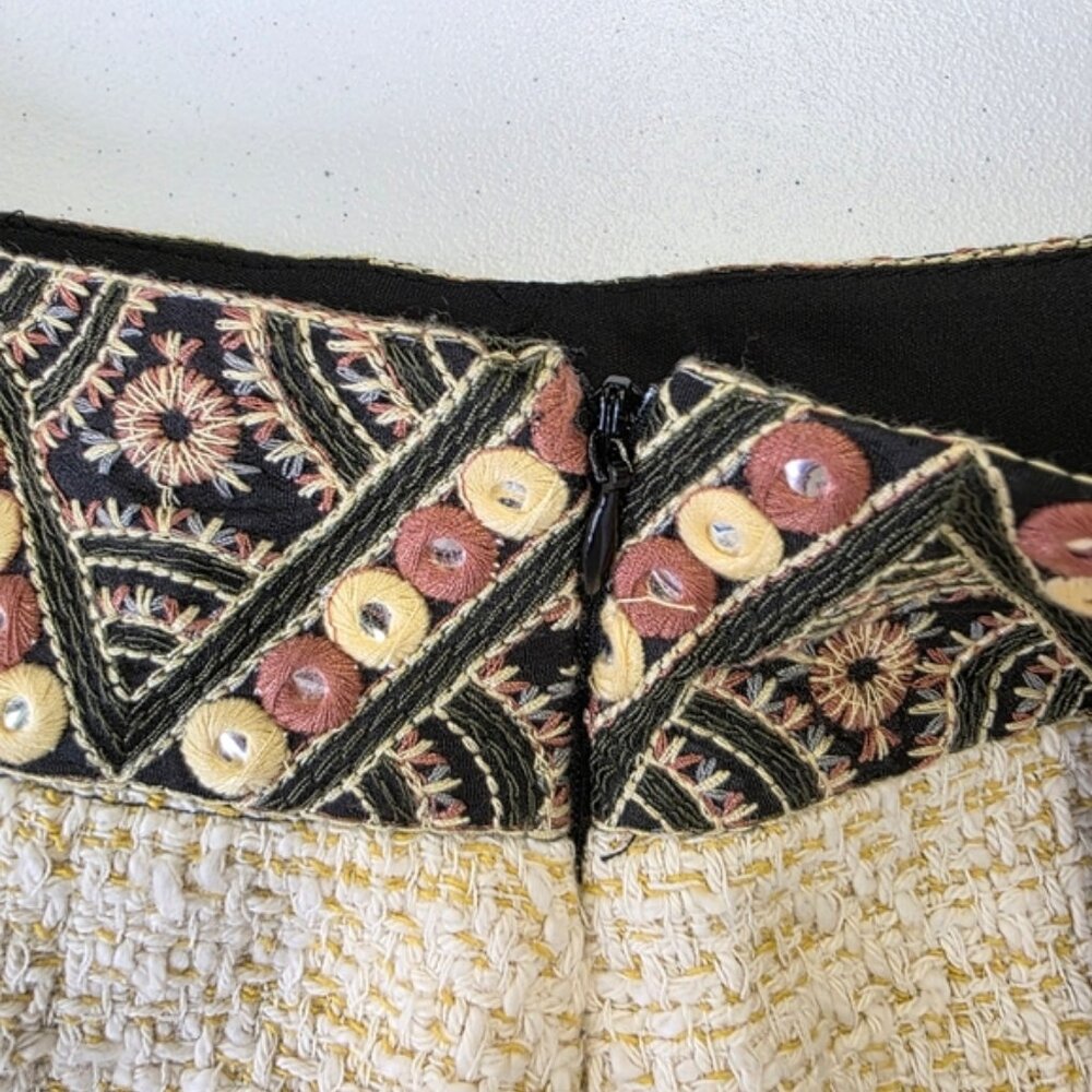 Zara Tweed tribal accent raw hem mini Skirt - Picture 5 of 8